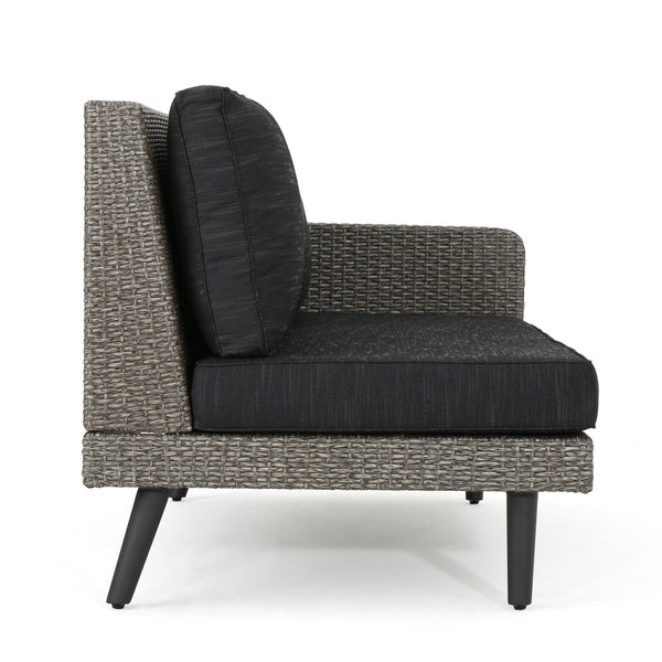 English Elm Christopher Knight Home® - Tahiti Left-Armrest Sofa Set - Stylish Grey Outdoor Seating For Patios, Decks & Poolside Comfort 60125.00LMBK