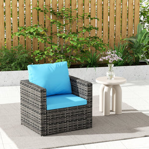 English Elm Outdoor Modular Wicker Sectional Patio Sofa Set for 2 Durable PE Rattan Steel Frame Comfortable Seating Light Blue W874S00073