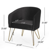 Christopher Knight Home® - Noble House - Grelton Modern Glam Velvet Club Chair with Hairpin Legs