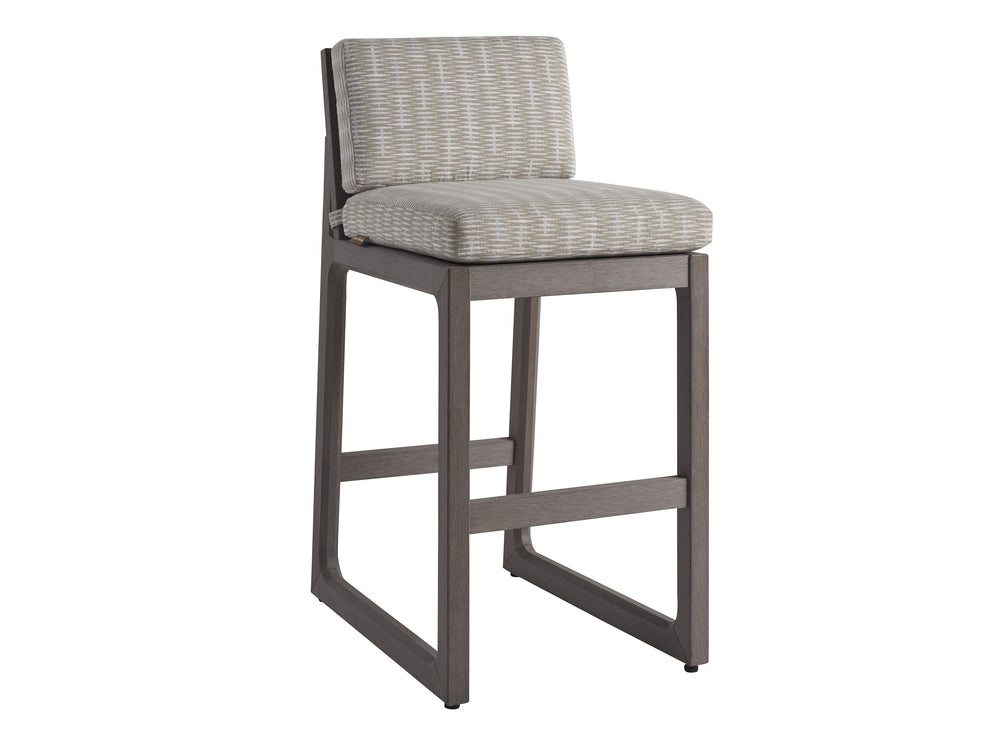 Lexington Tommy Bahama Outdoor 3370 Mozambique Bar Stool - Contemporary Outdoor Seating, Durable Synthetic Teak, Eco-friendly Design  Wood 3370-16-40