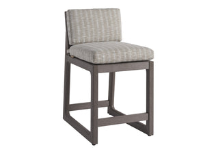 Lexington Tommy Bahama Outdoor 3370 Mozambique Bar Stool - Contemporary Outdoor Seating, Durable Synthetic Teak, Eco-friendly Design  Wood 3370-17-40