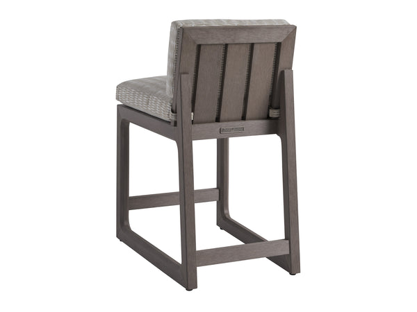 Lexington Tommy Bahama Outdoor 3370 Mozambique Bar Stool - Contemporary Outdoor Seating, Durable Synthetic Teak, Eco-friendly Design  Wood 3370-17-40