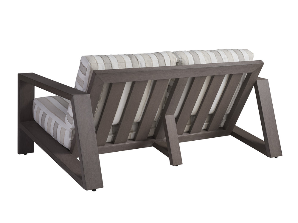 Lexington Tommy Bahama Outdoor 3370-22-40 Mozambique Love Seat - Stylish Outdoor Seating With Eco-friendly, Durable Synthetic Teak  Wood 3370-22-40