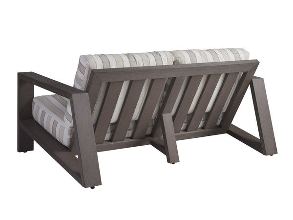 Lexington Tommy Bahama Outdoor 3370-22-40 Mozambique Love Seat - Stylish Outdoor Seating With Eco-friendly, Durable Synthetic Teak  Wood 3370-22-40