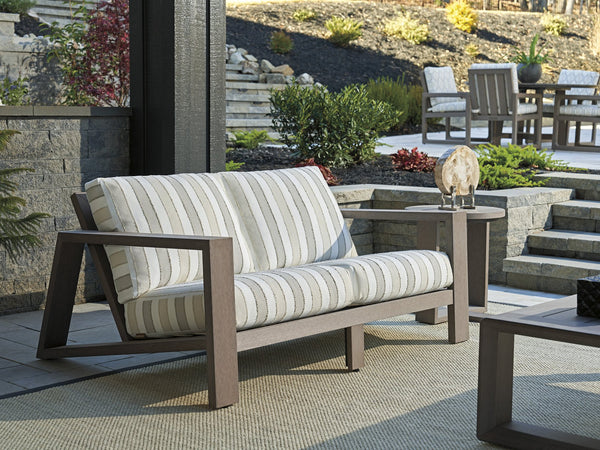 Lexington Tommy Bahama Outdoor 3370-22-40 Mozambique Love Seat - Stylish Outdoor Seating With Eco-friendly, Durable Synthetic Teak  Wood 3370-22-40