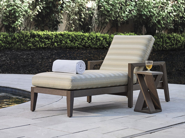 Lexington Tommy Bahama Outdoor 3370-75-40 Chaise - Elegant Mozambique Outdoor Seating With Sustainable Synthetic Teak Finish  Wood 3370-75-40
