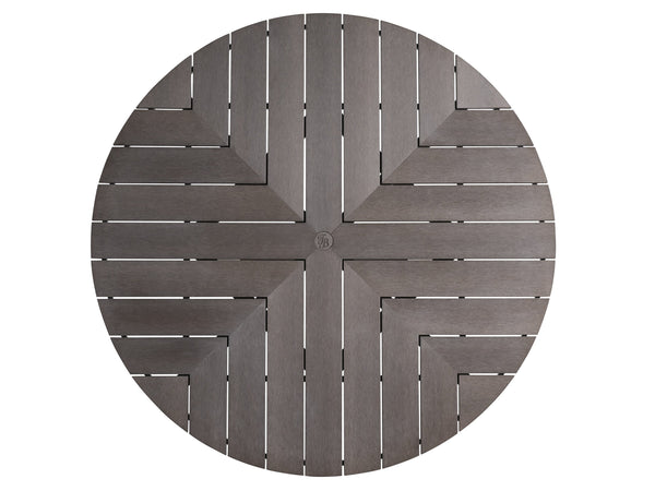 Lexington Tommy Bahama Outdoor 3370-870c Mozambique Round Dining Table - Stylish, Durable Outdoor Furniture With Chevron Design  Wood 3370-870c