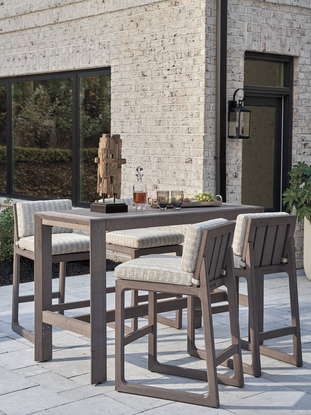 Lexington Tommy Bahama Outdoor 3370-873 Mozambique Bistro Table - Stylish, Eco-friendly Outdoor Elegance With Adjustable Height Design  Wood 3370-873