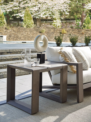 Lexington Tommy Bahama Outdoor 3370-955 Mozambique Rectangular End Table - Eco-friendly Synthetic Teak For Modern Outdoor Living  Wood 3370-955