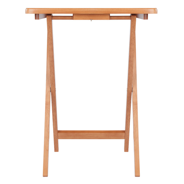 Winsome Wood Sophia 5-piece Snack Table Set With Drop Leaf Top - Teak Wood, Folding Trays & Easy Storage Stand Teak Solid ,Composite Wood 33720-winsome-wood