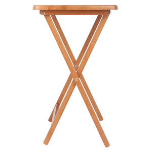 Winsome Wood Sophia 5-piece Snack Table Set With Drop Leaf Top - Teak Wood, Folding Trays & Easy Storage Stand Teak Solid ,Composite Wood 33720-winsome-wood