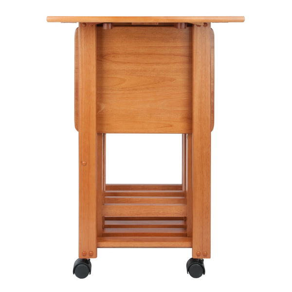 Winsome Wood Sophia 5-piece Snack Table Set With Drop Leaf Top - Teak Wood, Folding Trays & Easy Storage Stand Teak Solid ,Composite Wood 33720-winsome-wood