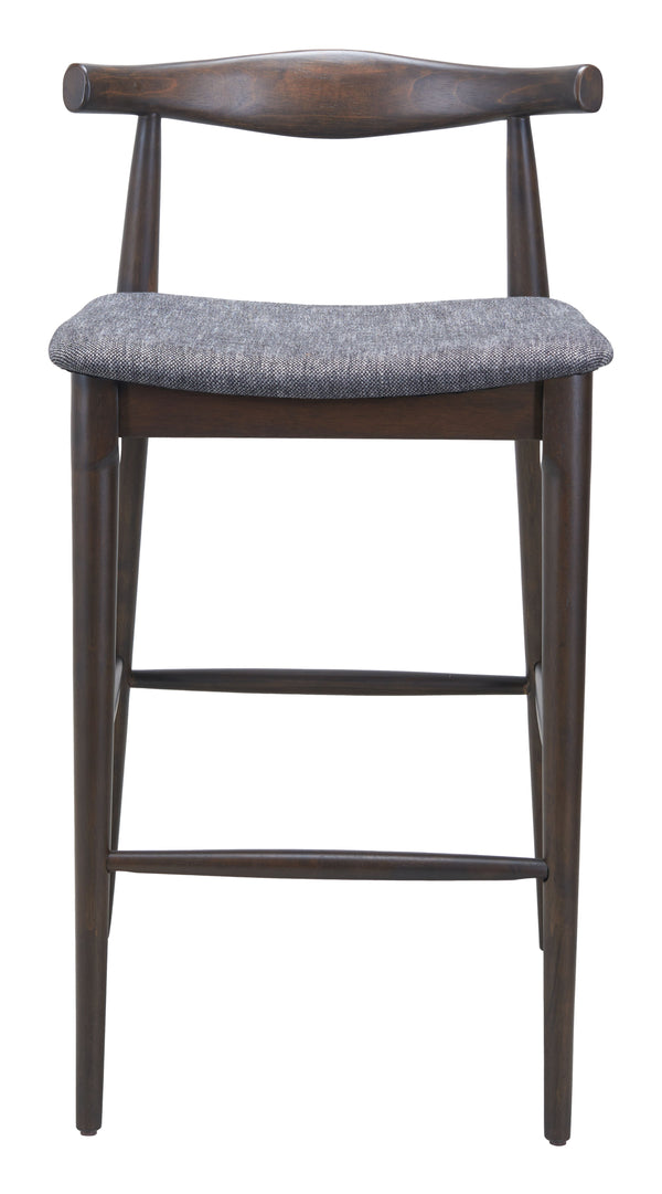 Zuo Modern Tuzka Barstool Set Of 2 - Chic Gray & Espresso Design For Modern Homes, Stylish & Durable Seating Gray 100% Polyester,Rubberwood 110515-zuo-modern