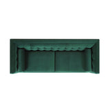 English Elm Jack 84" Modern Tuxedo Tufted Sofa, Evergreen Velvet