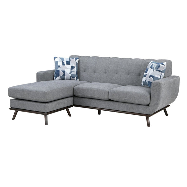 English Elm Solid Wood Leg Chenille Sectional Sofa with Reversible Chaise Mid-century Living Room B011P256666