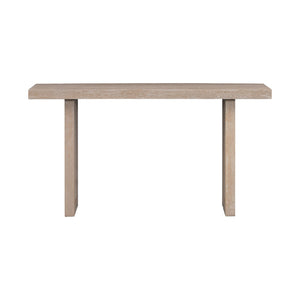 English Elm U_style Oak Veneer Console Table Sculptural Cutout Sides for Entryway or Hallway N711P241282A