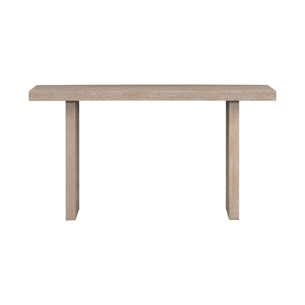 English Elm U_style Oak Veneer Console Table Sculptural Cutout Sides for Entryway or Hallway N711P241282A