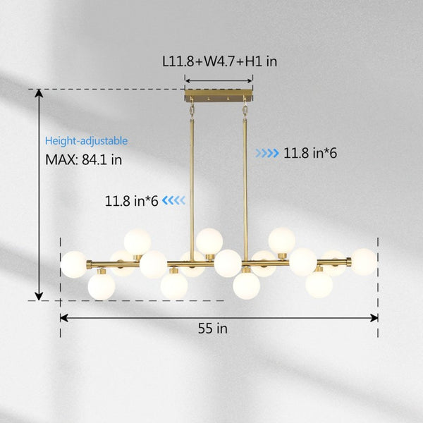 English Elm Pendant Lamp 16 Opal Seeded Glass Shades Gold Frame Farmhouse Dining Island Light Gold+White W5008P466519