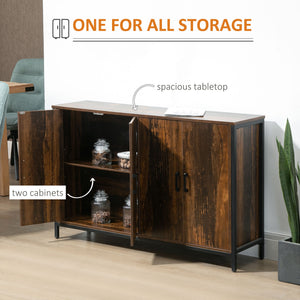 English Elm Homcom Rustic Industrial Sideboard Cabinet With Adjustable Shelves For Stylish Storage Solutions W2225P217382