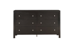 English Elm Burlington modern 6-drawer dresser with nickel hardware, dove-tailed drawers and durable wood veneer finish for stylish bedroom storage Black 19 L x 60 W x 37 H B078108132