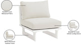 Maldives Cream Water Resistant Fabric Outdoor Patio Armless Chair 337Cream-Armless Meridian Furniture