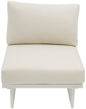 Maldives Cream Water Resistant Fabric Outdoor Patio Armless Chair 337Cream-Armless Meridian Furniture