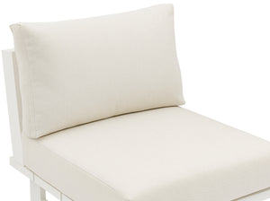 Maldives Cream Water Resistant Fabric Outdoor Patio Armless Chair 337Cream-Armless Meridian Furniture