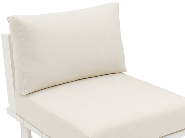 Maldives Cream Water Resistant Fabric Outdoor Patio Armless Chair 337Cream-Armless Meridian Furniture