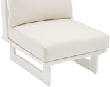 Maldives Cream Water Resistant Fabric Outdoor Patio Armless Chair 337Cream-Armless Meridian Furniture