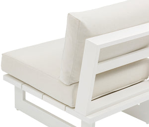 Maldives Cream Water Resistant Fabric Outdoor Patio Armless Chair 337Cream-Armless Meridian Furniture