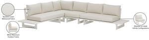 Maldives Cream Water Resistant Fabric Outdoor Patio Modular Sectional 337Cream-Sec1A Meridian Furniture