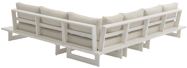 Maldives Cream Water Resistant Fabric Outdoor Patio Modular Sectional 337Cream-Sec1A Meridian Furniture