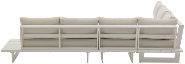 Maldives Cream Water Resistant Fabric Outdoor Patio Modular Sectional 337Cream-Sec1A Meridian Furniture