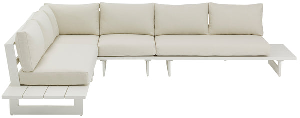 Maldives Cream Water Resistant Fabric Outdoor Patio Modular Sectional 337Cream-Sec1A Meridian Furniture