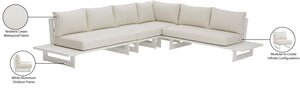 Maldives Cream Water Resistant Fabric Outdoor Patio Modular Sectional 337Cream-Sec1B Meridian Furniture