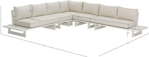 Maldives Cream Water Resistant Fabric Outdoor Patio Modular Sectional 337Cream-Sec2A Meridian Furniture