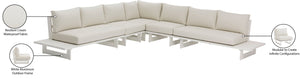 Maldives Cream Water Resistant Fabric Outdoor Patio Modular Sectional 337Cream-Sec2A Meridian Furniture