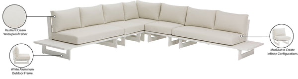 Maldives Cream Water Resistant Fabric Outdoor Patio Modular Sectional 337Cream-Sec2A Meridian Furniture