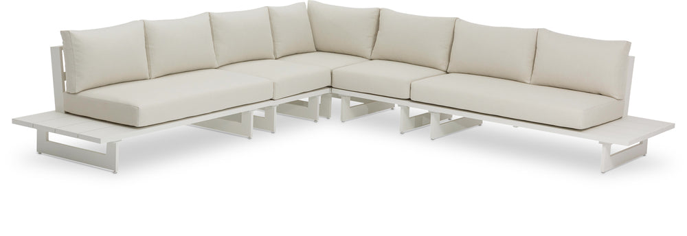 Maldives Cream Water Resistant Fabric Outdoor Patio Modular Sectional 337Cream-Sec2A Meridian Furniture