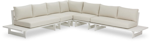 Maldives Cream Water Resistant Fabric Outdoor Patio Modular Sectional 337Cream-Sec2A Meridian Furniture