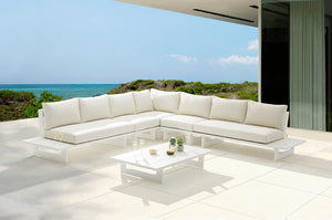 Maldives Cream Water Resistant Fabric Outdoor Patio Modular Sectional 337Cream-Sec2A Meridian Furniture