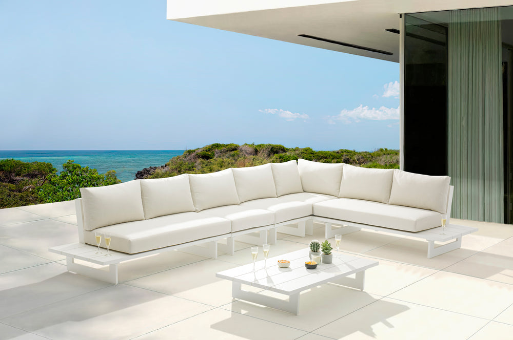 Maldives Cream Water Resistant Fabric Outdoor Patio Modular Sectional 337Cream-Sec2B Meridian Furniture