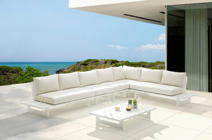 Maldives Cream Water Resistant Fabric Outdoor Patio Modular Sectional 337Cream-Sec2B Meridian Furniture