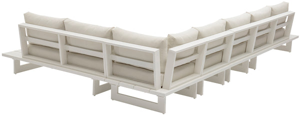 Maldives Cream Water Resistant Fabric Outdoor Patio Modular Sectional 337Cream-Sec2B Meridian Furniture