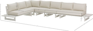 Maldives Cream Water Resistant Fabric Outdoor Patio Modular Sectional 337Cream-Sec2C Meridian Furniture