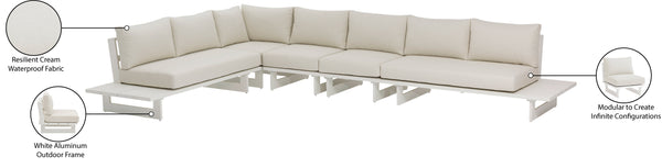Maldives Cream Water Resistant Fabric Outdoor Patio Modular Sectional 337Cream-Sec2C Meridian Furniture