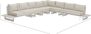 Maldives Cream Water Resistant Fabric Outdoor Patio Modular Sectional 337Cream-Sec3A Meridian Furniture