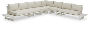 Maldives Cream Water Resistant Fabric Outdoor Patio Modular Sectional 337Cream-Sec3A Meridian Furniture
