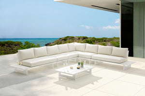 Maldives Cream Water Resistant Fabric Outdoor Patio Modular Sectional 337Cream-Sec3A Meridian Furniture