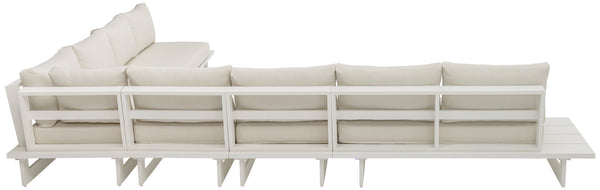 Maldives Cream Water Resistant Fabric Outdoor Patio Modular Sectional 337Cream-Sec3A Meridian Furniture